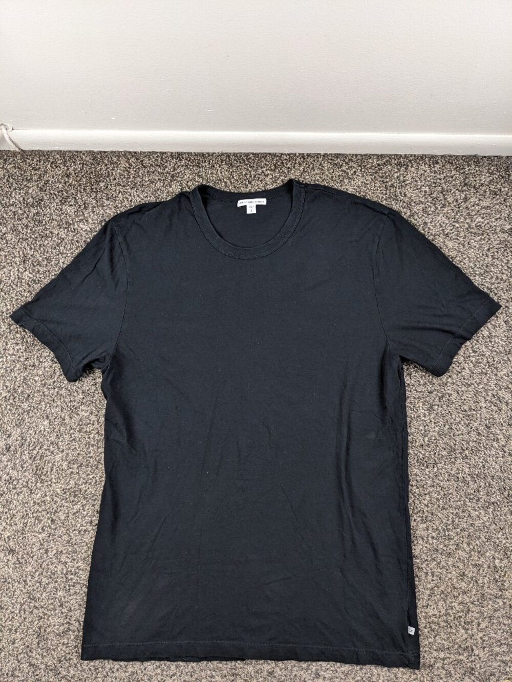 James Perse T Shirt Mens 3/L Black Standard Short Sleeve Crew Neck USA MLJ3311